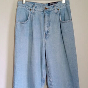 Eddie Bauer Vintage pleated high rise tapered jeans women size 10
